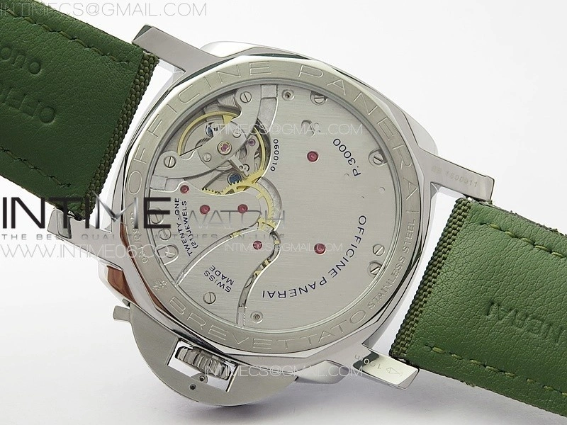 PAM606 Q "Hong Kong" HWF Black Dial on Green Nylon Strap P.3000 Super Clone